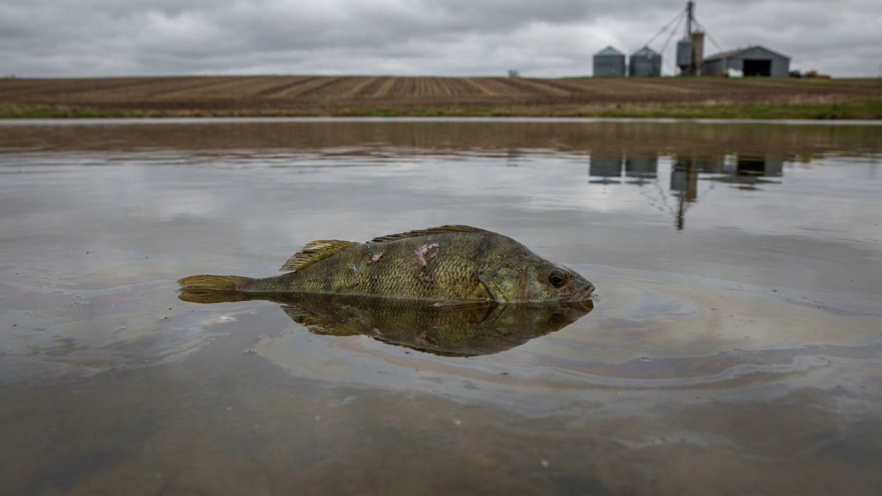 Resíduos de defensivos agrícolas causam danos biológicos silenciosos que comprometem a longevidade da fauna aquática.