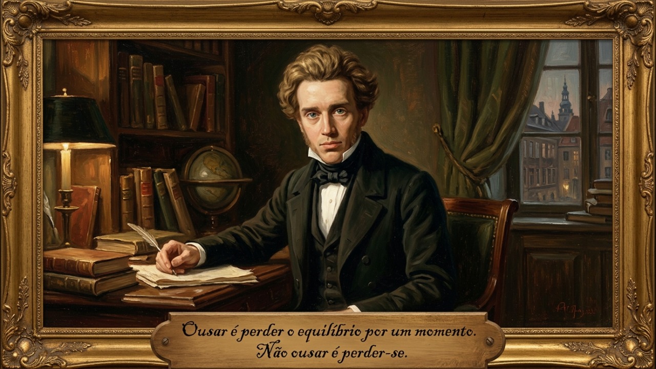 A visão existencialista de Kierkegaard mostra que a falta de coragem nos afasta de quem realmente somos.