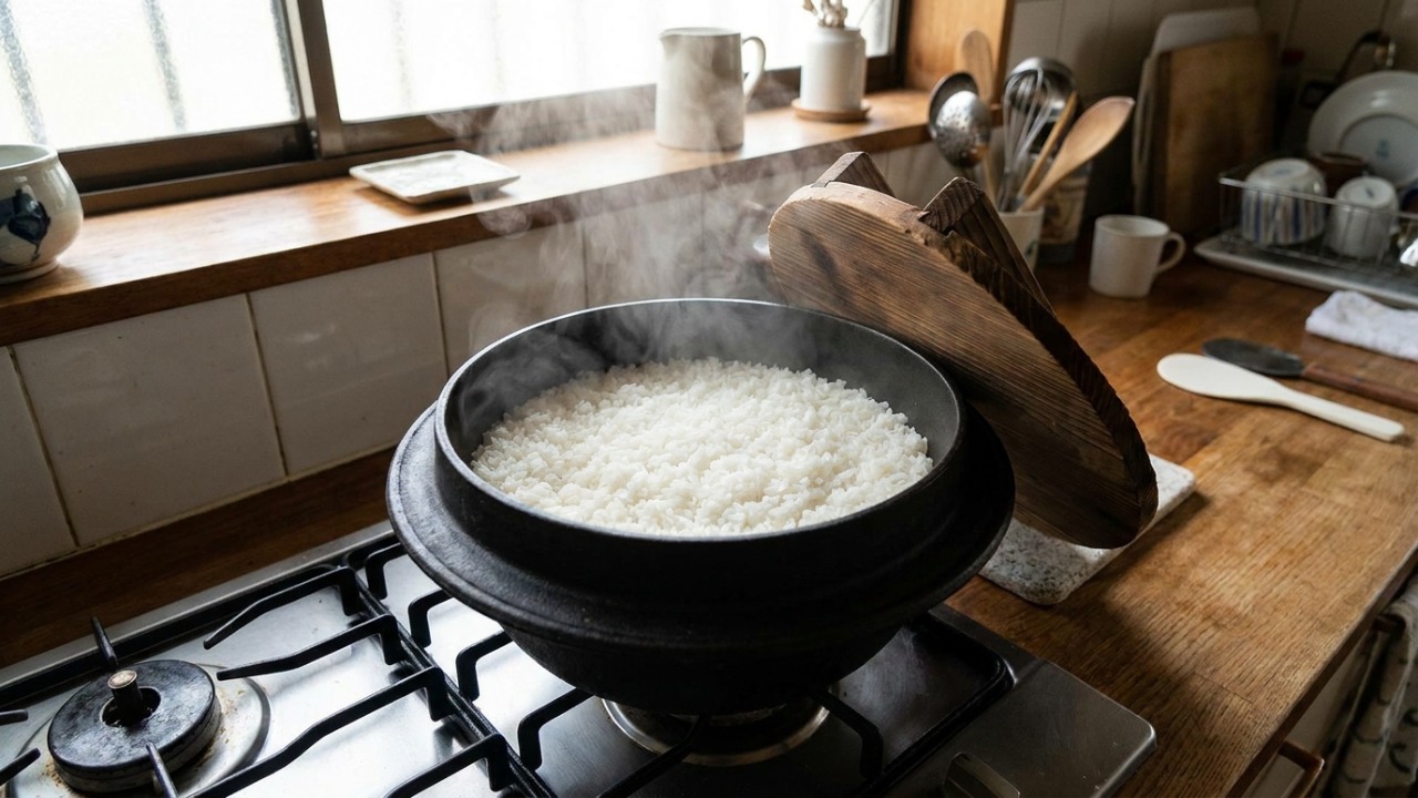 O uso de utensílios adequados e o tempo de repouso garantem a consistência ideal para o arroz do dia a dia.