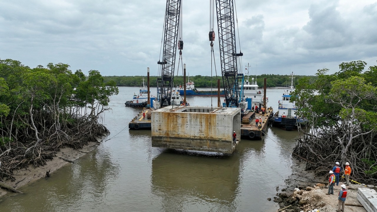 Primeiro túnel imerso do Brasil conectará Santos e Guarujá para modernizar a mobilidade urbana.