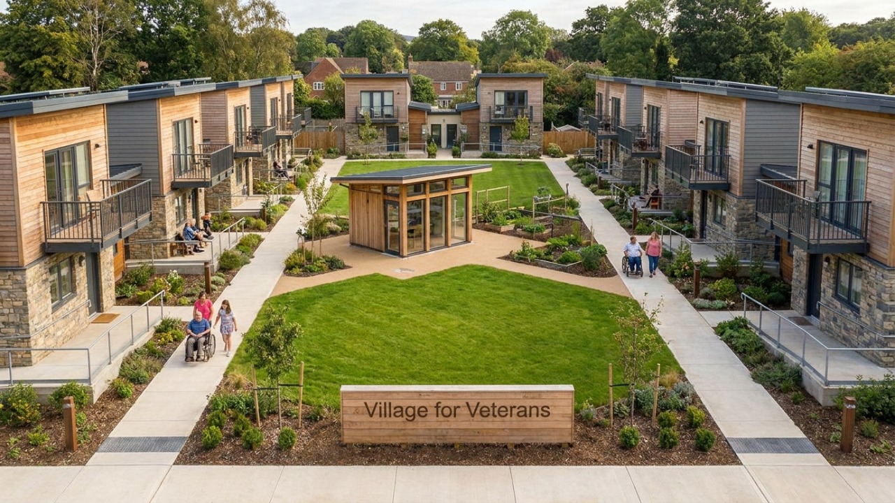 Iniciativa comunitária em Cincinnati planeja construir vilarejo de casas compactas para veteranos.