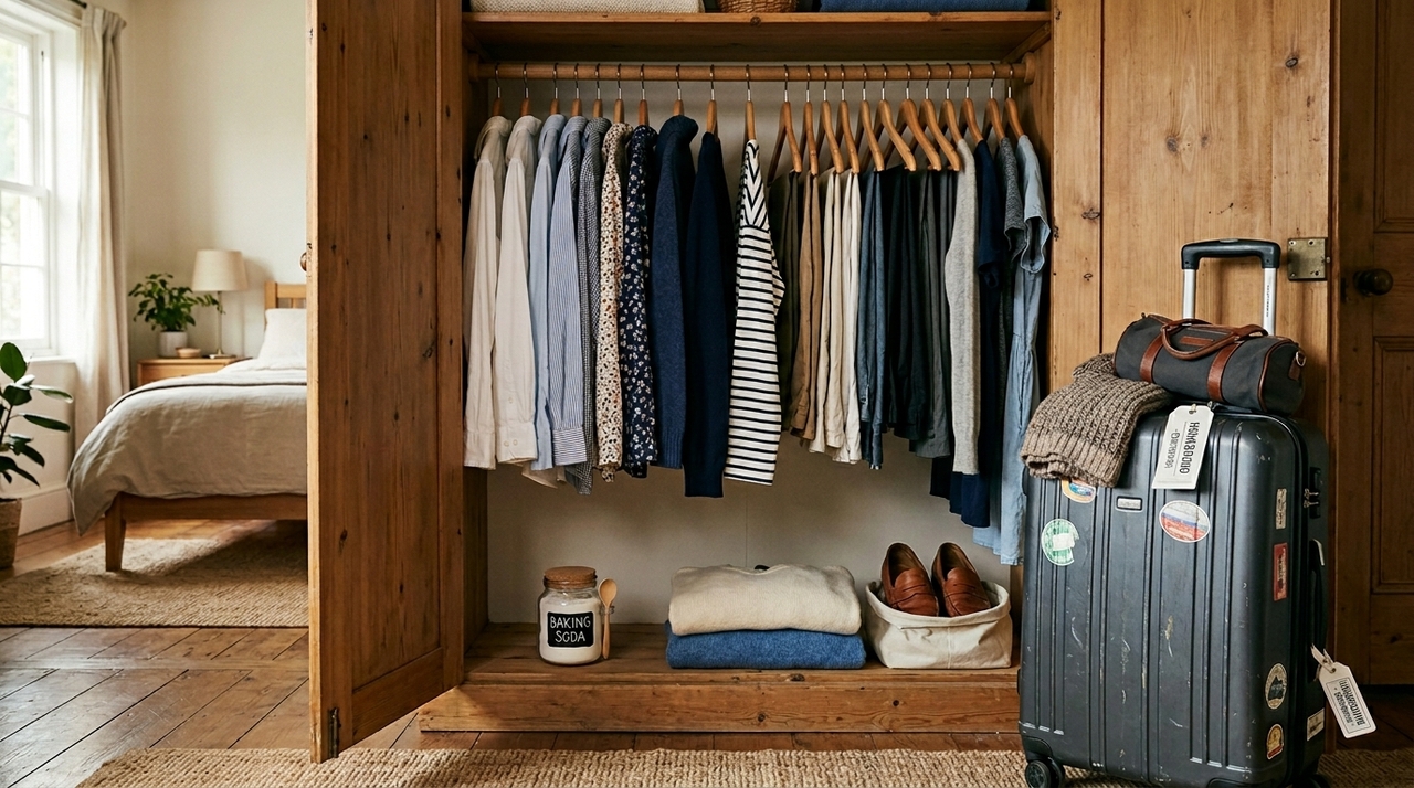 Coloque dentro do armário de roupas antes de viajar: em poucos minutos, o cheiro de guardado desaparece