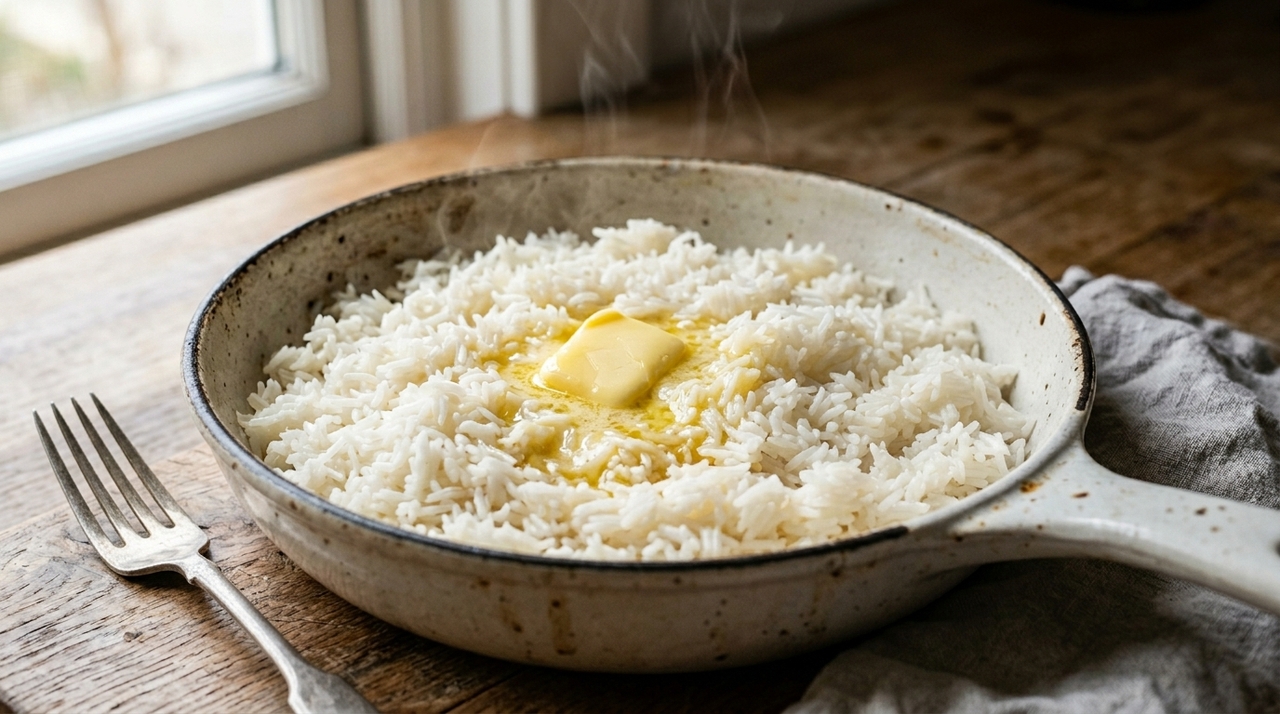 Para deixar o arroz mais saboroso, o melhor momento é depois que ele termina de cozinhar e descansa por alguns minutos com a panela tampada.