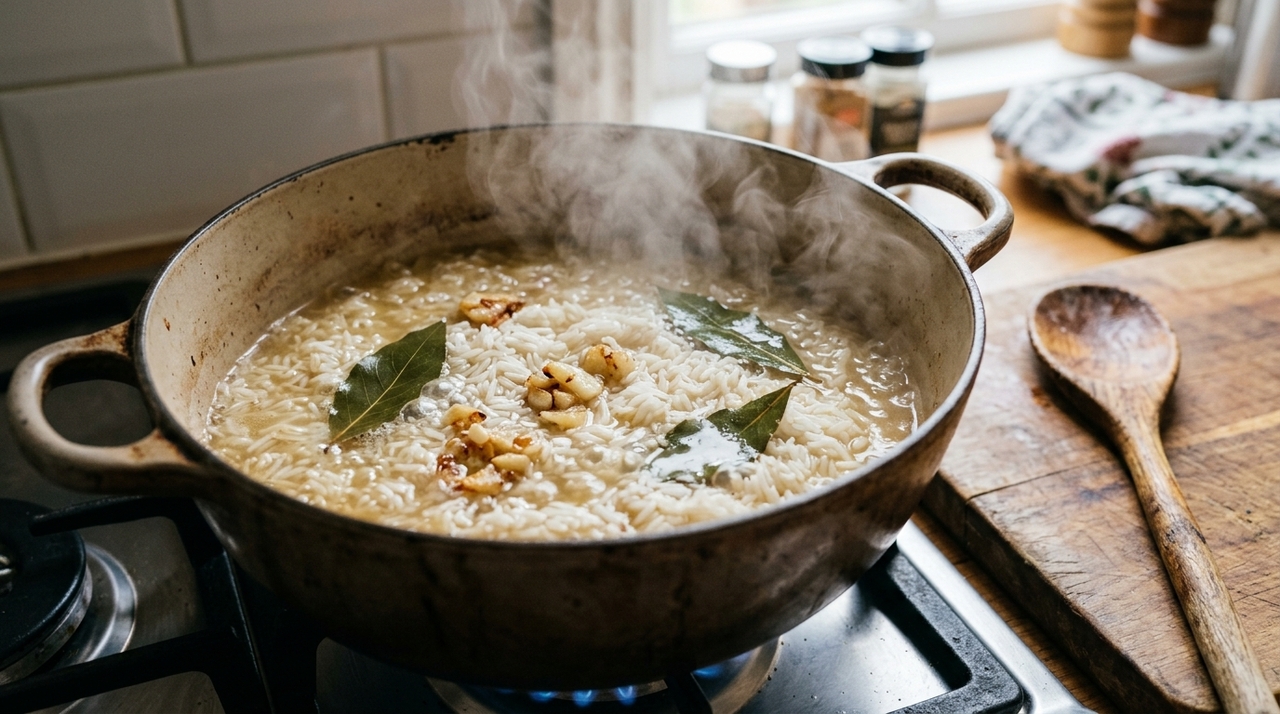 O segredo está na combinação simples e na proporção correta entre líquido e arroz.