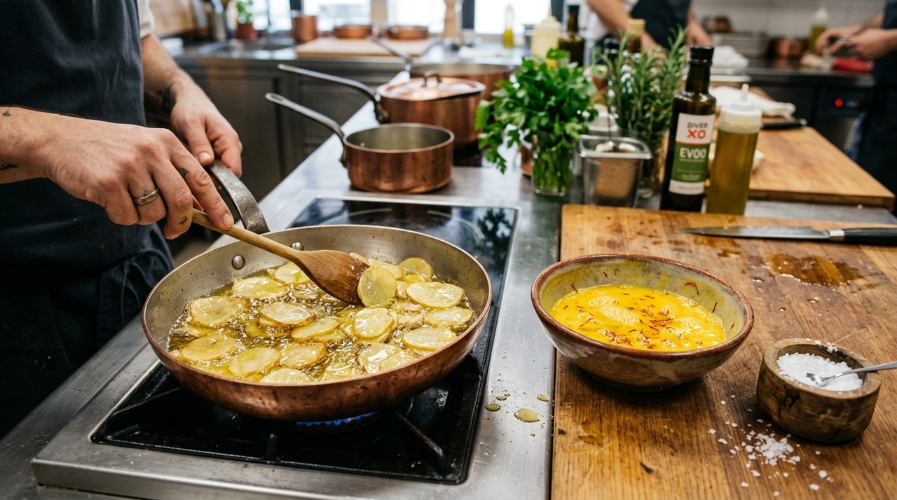 O açafrão entra em pequena quantidade, mas muda a percepção da tortilha