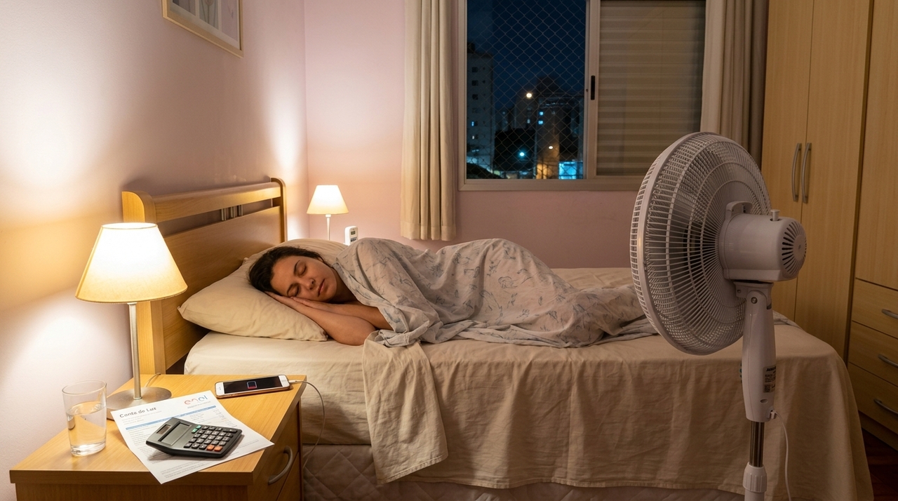 Considerando uma noite de 8 horas e uma tarifa aproximada de R$ 0,80 por kWh, o gasto costuma ficar dentro de uma faixa relativamente baixa
