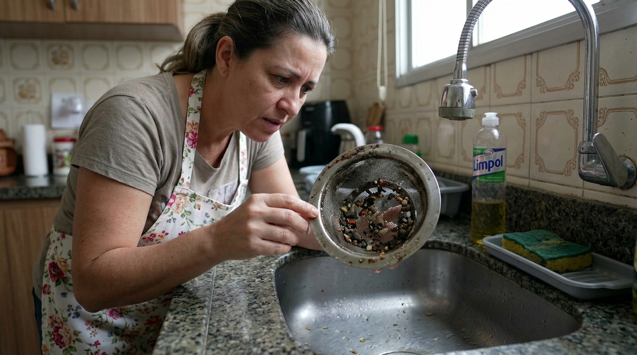 O escurecimento do coador está ligado ao acúmulo de gordura e resíduos orgânicos na superfície e nas frestas.