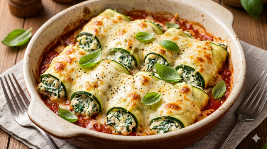Este canelone de abobrinha é uma opção simples de preparar, bonita na apresentação e perfeita para quem deseja inovar com ingredientes clássicos e muito sabor