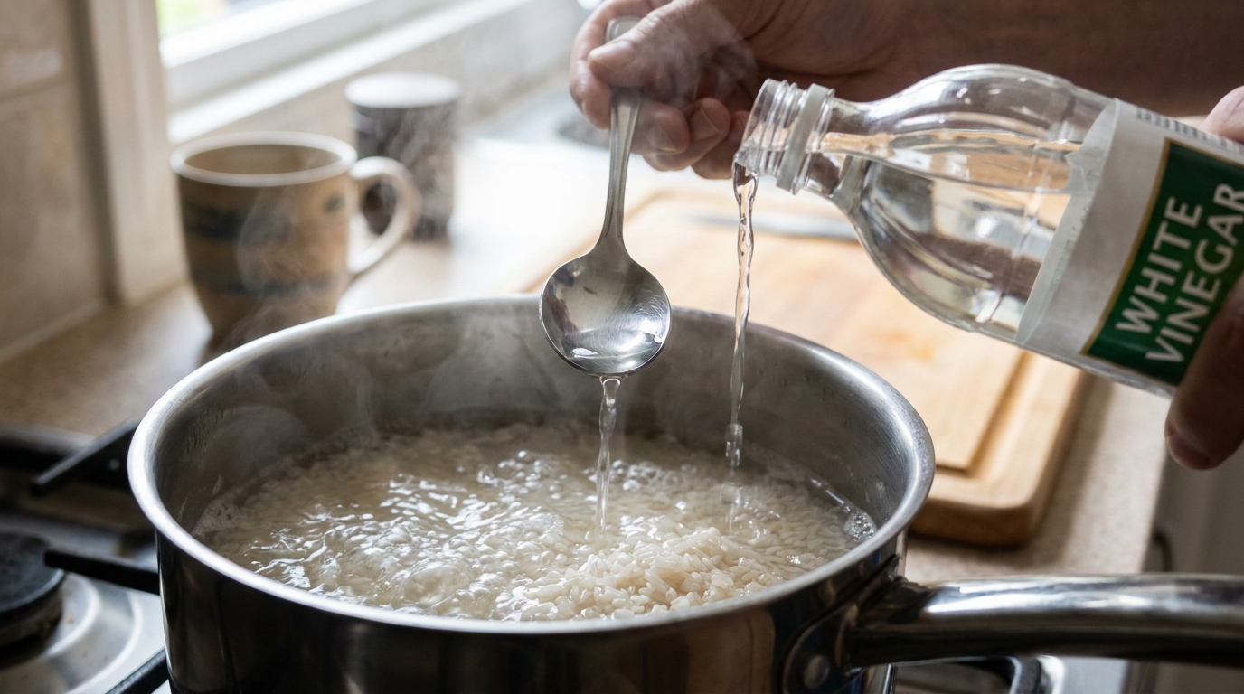 Por que recomendam adicionar vinagre ao cozinhar arroz?