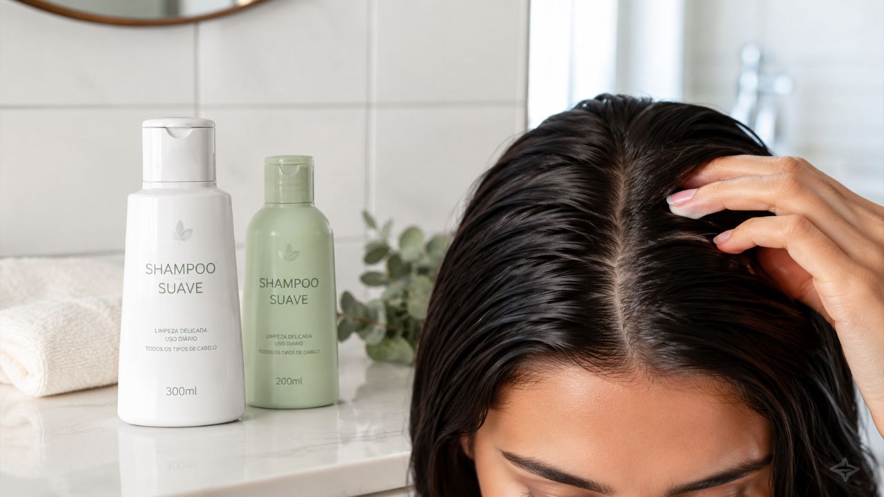 O equilíbrio na lavagem preserva a proteção natural e evita a obstrução do couro cabeludo.