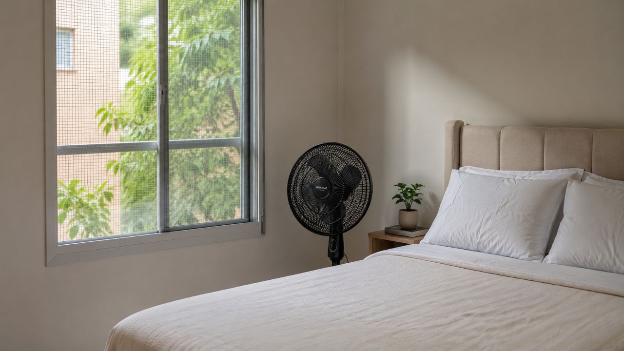Afaste mosquitos com ventilador, telas e higiene, evitando também água parada próxima.