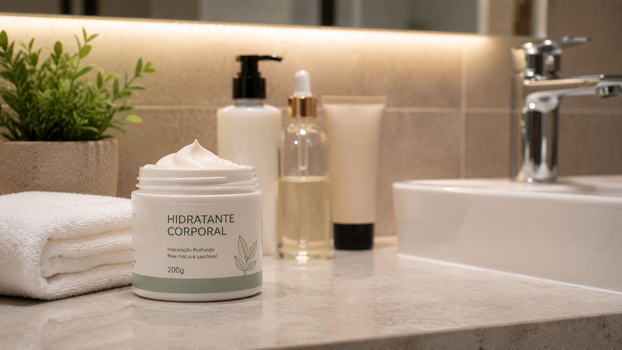 Hidratar a pele úmida após o banho noturno melhora a absorção e potencializa a hidratação.