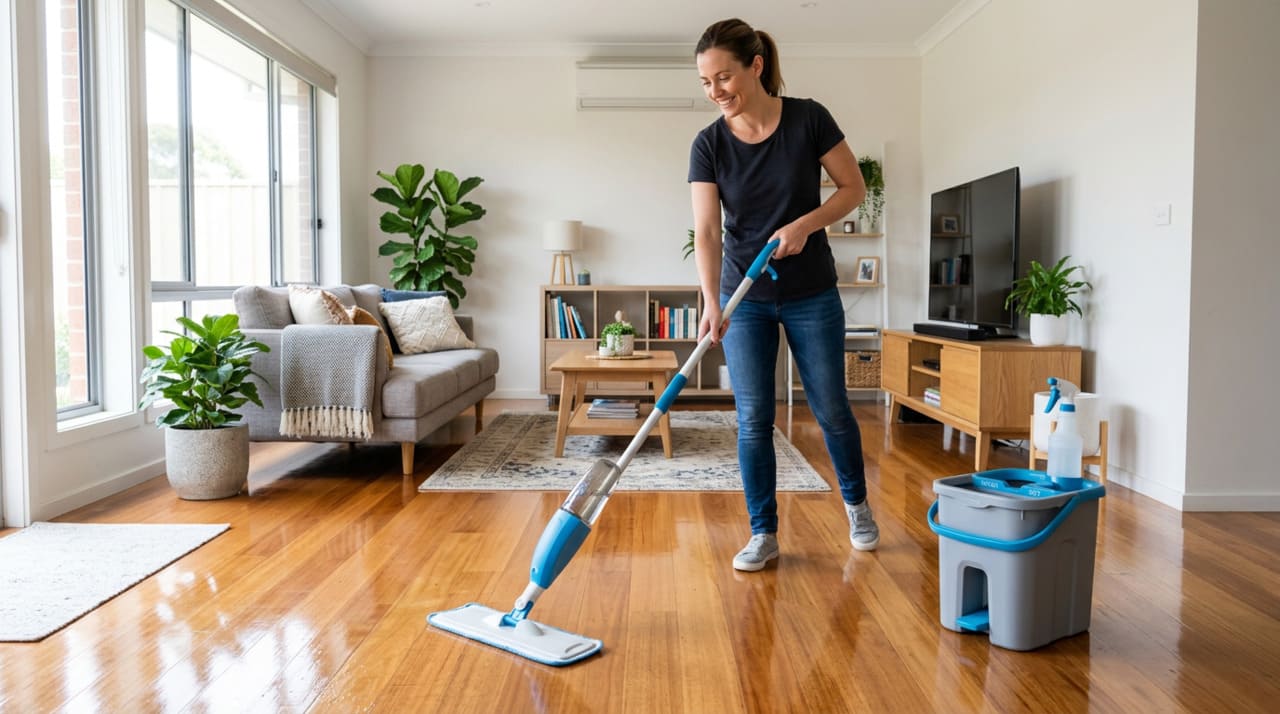O rodo melhorado combina funções de rodo, mop e esfregão em um único equipamento, permitindo limpar e secar ao mesmo tempo.