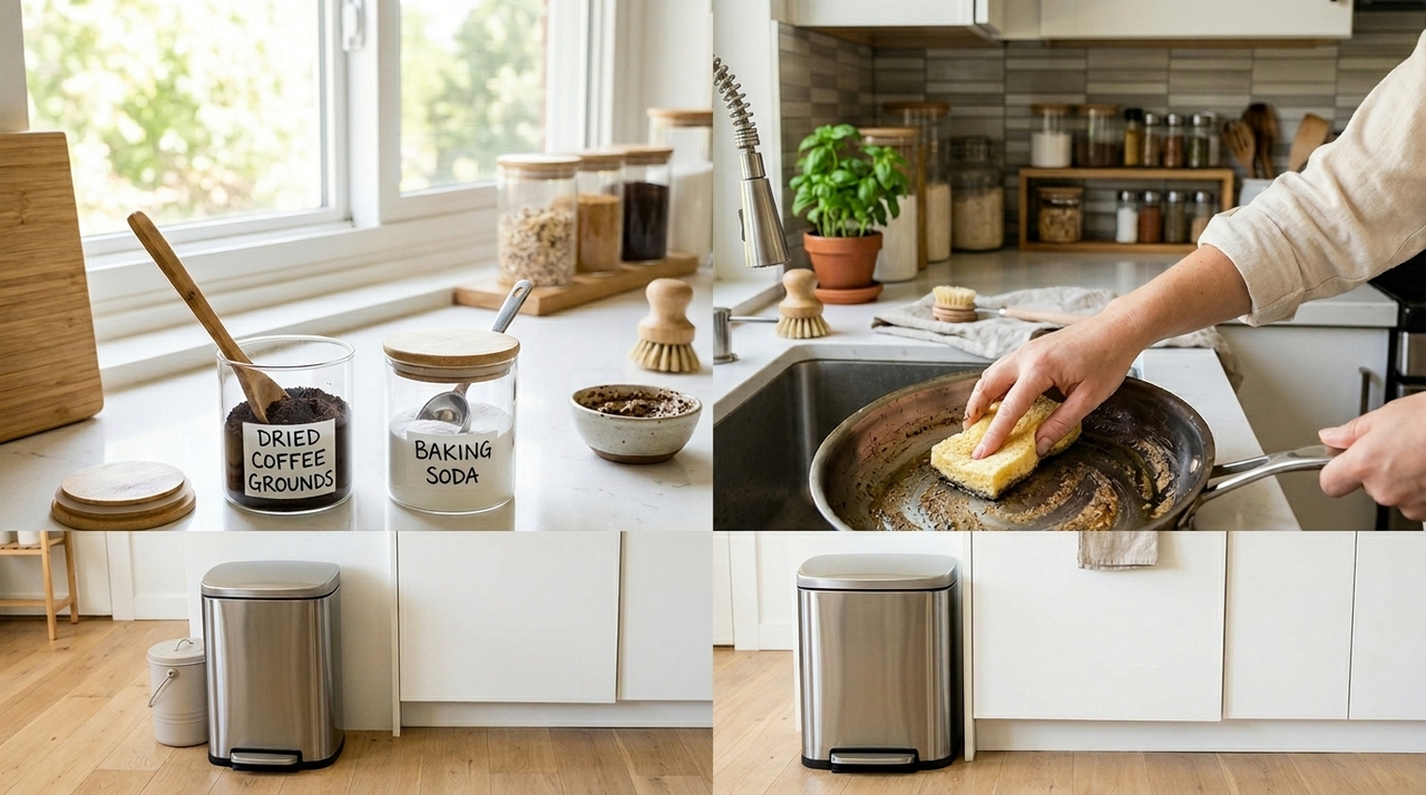 A mistura de café usado com bicarbonato é vista como uma aliada para neutralizar odores e auxiliar na limpeza de utensílios e pequenos ambientes.