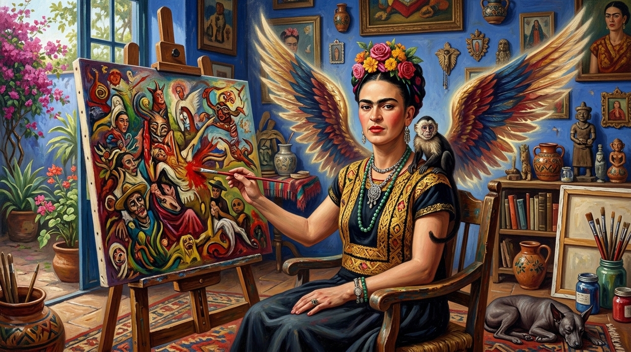 A frase aparece ligada aos escritos íntimos da artista, em um período de sofrimento físico intenso e perda de mobilidade.