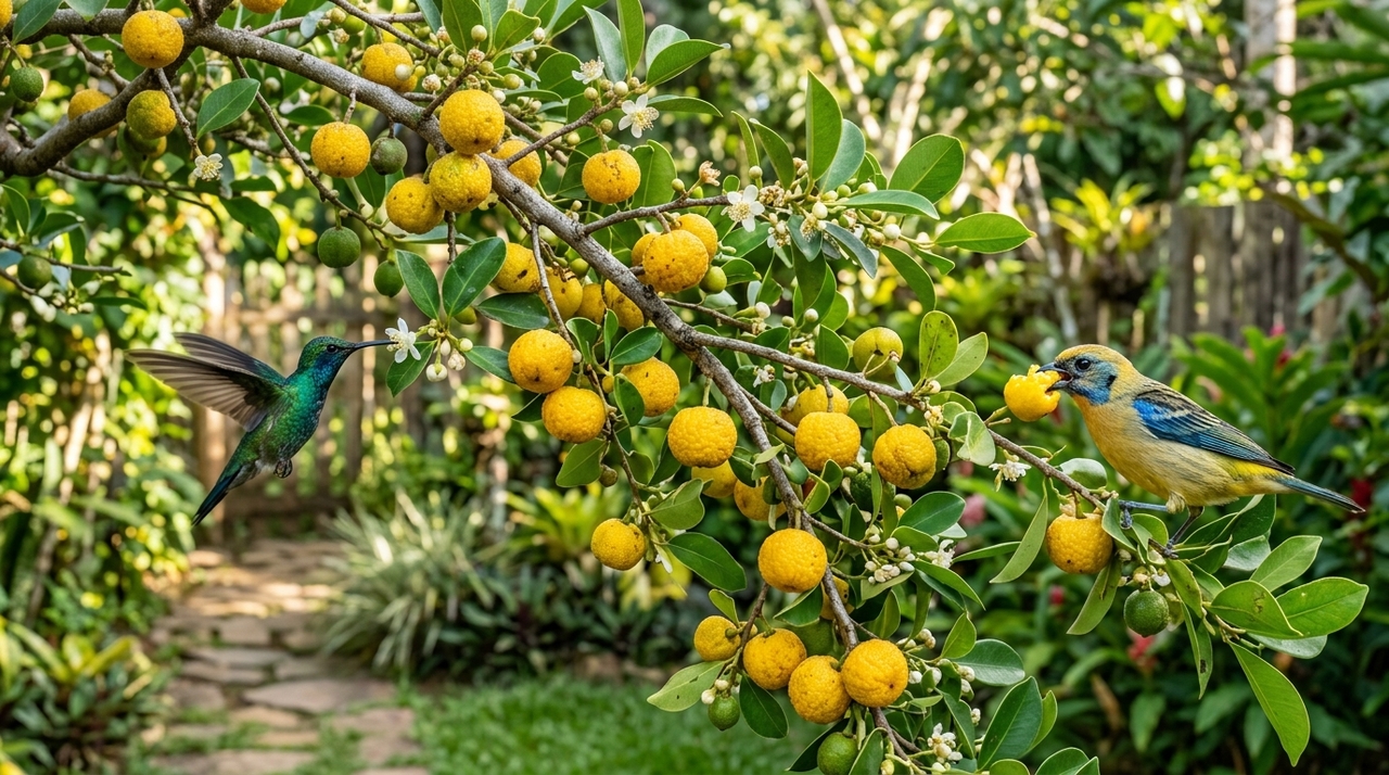 Os beija-flores são atraídos principalmente por flores ricas em néctar, não pelos frutos em si.