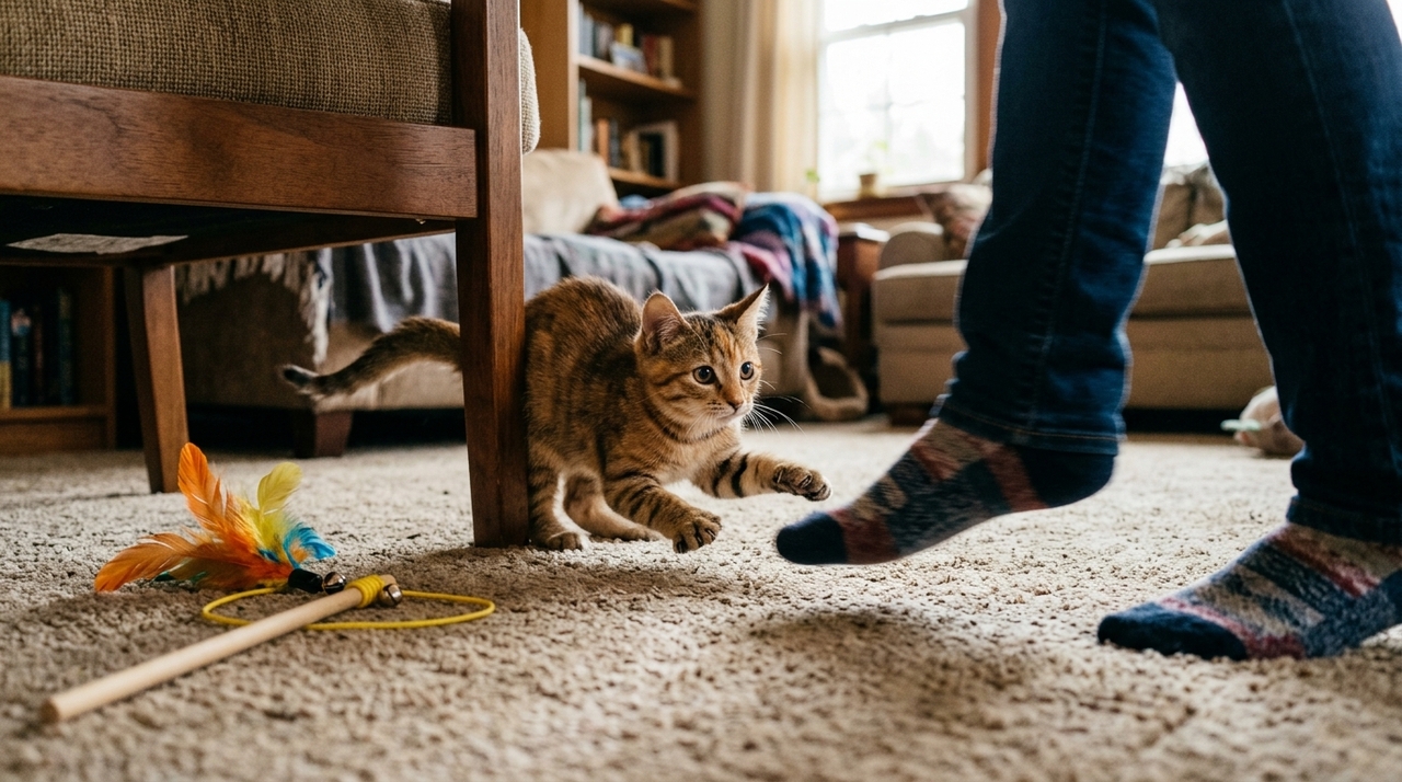 Os gatos possuem um forte comportamento de caça, mesmo vivendo em ambientes domésticos.