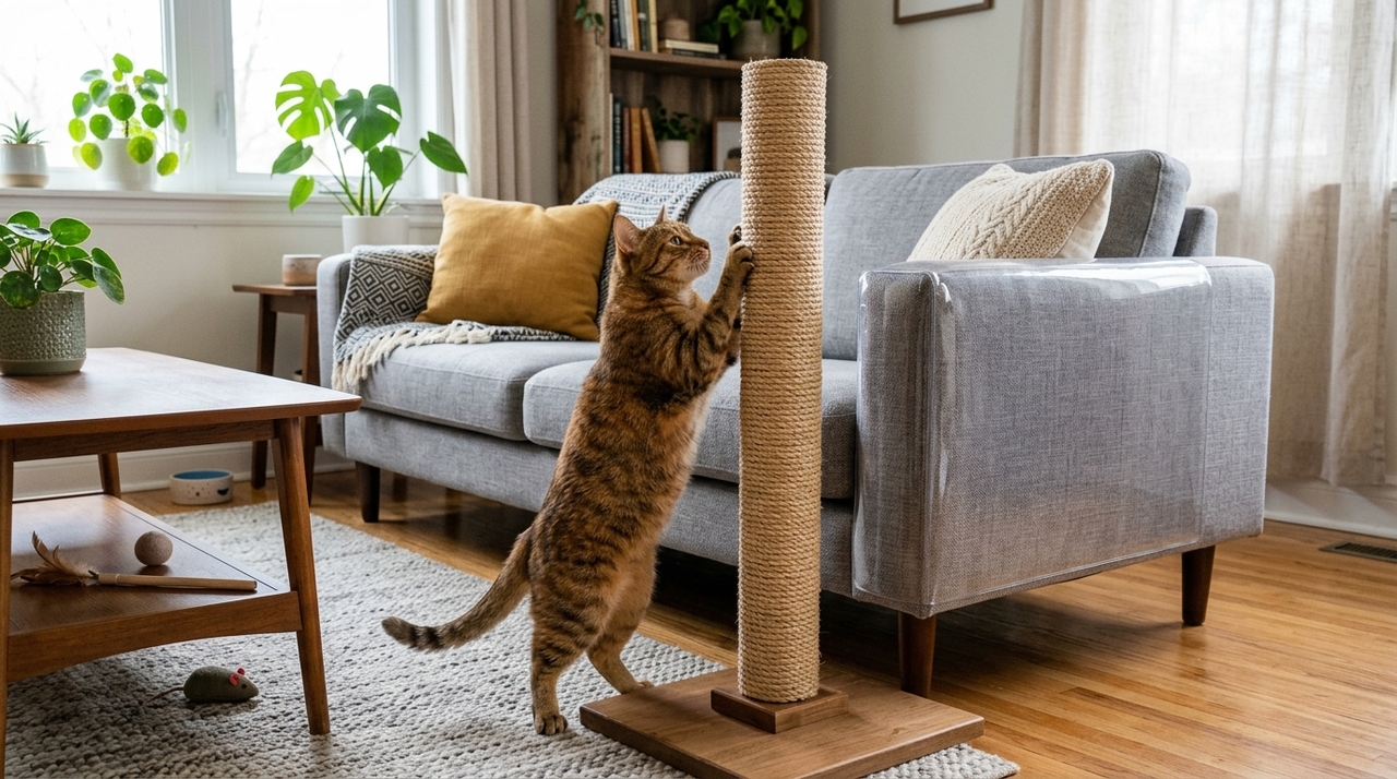 Os gatos possuem um instinto natural de arranhar diferentes superfícies ao longo do dia.