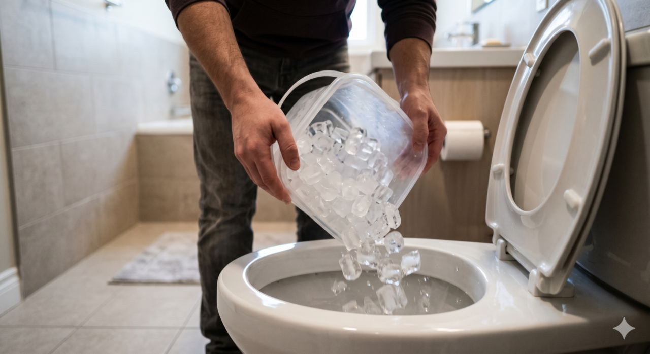 Gelo no vaso sanitário: para que serve este truque caseiro semanal