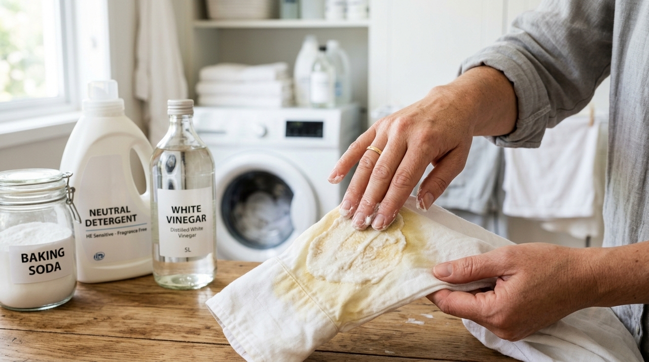 O método 2p usa bicarbonato de sódio como base para formar uma pasta de limpeza.
