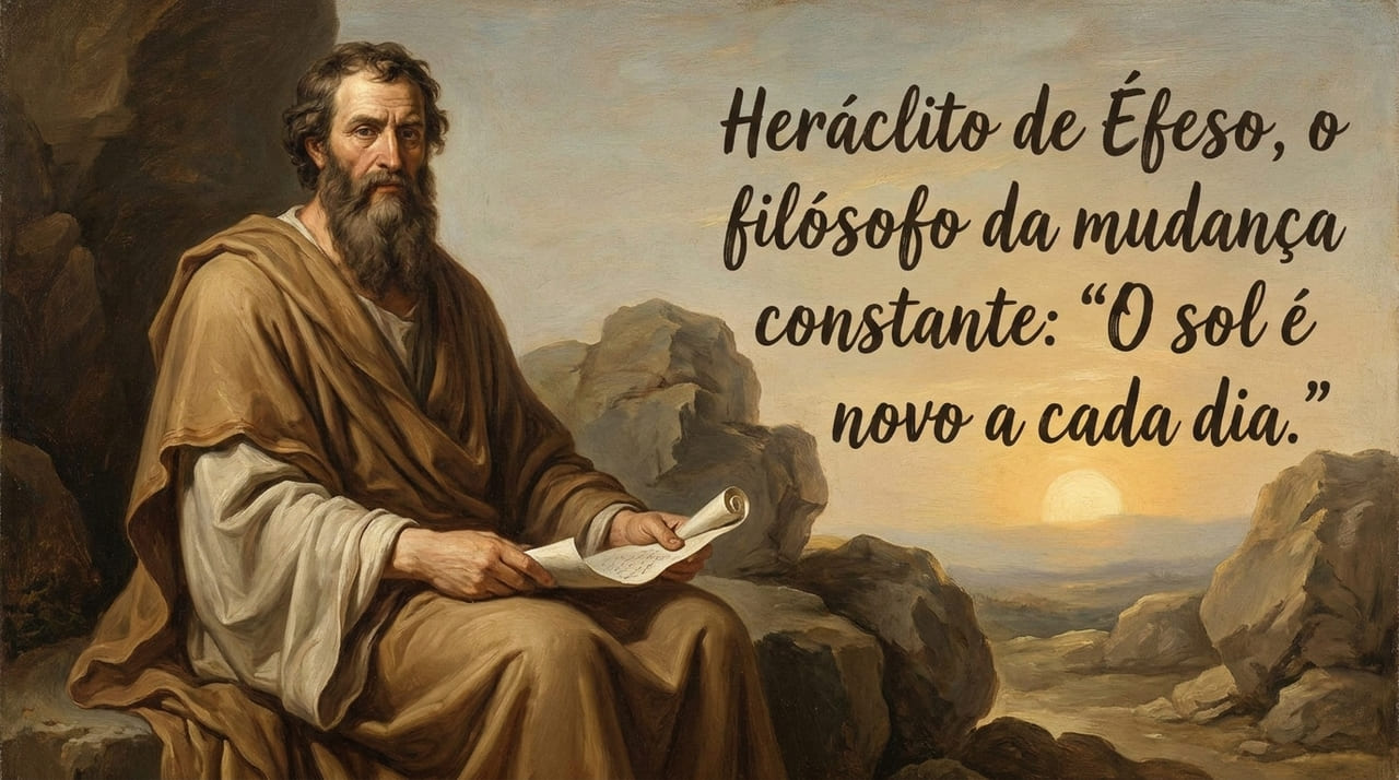 O pensamento heraclitiano destaca que a natureza da existência é a mudança e nada permanece estático diante da passagem do tempo.