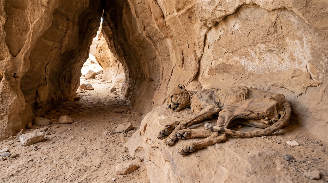 O microclima seco e frio das cavernas de Arar permitiu a preservação extraordinária de pele e órgãos internos por até dois mil anos.