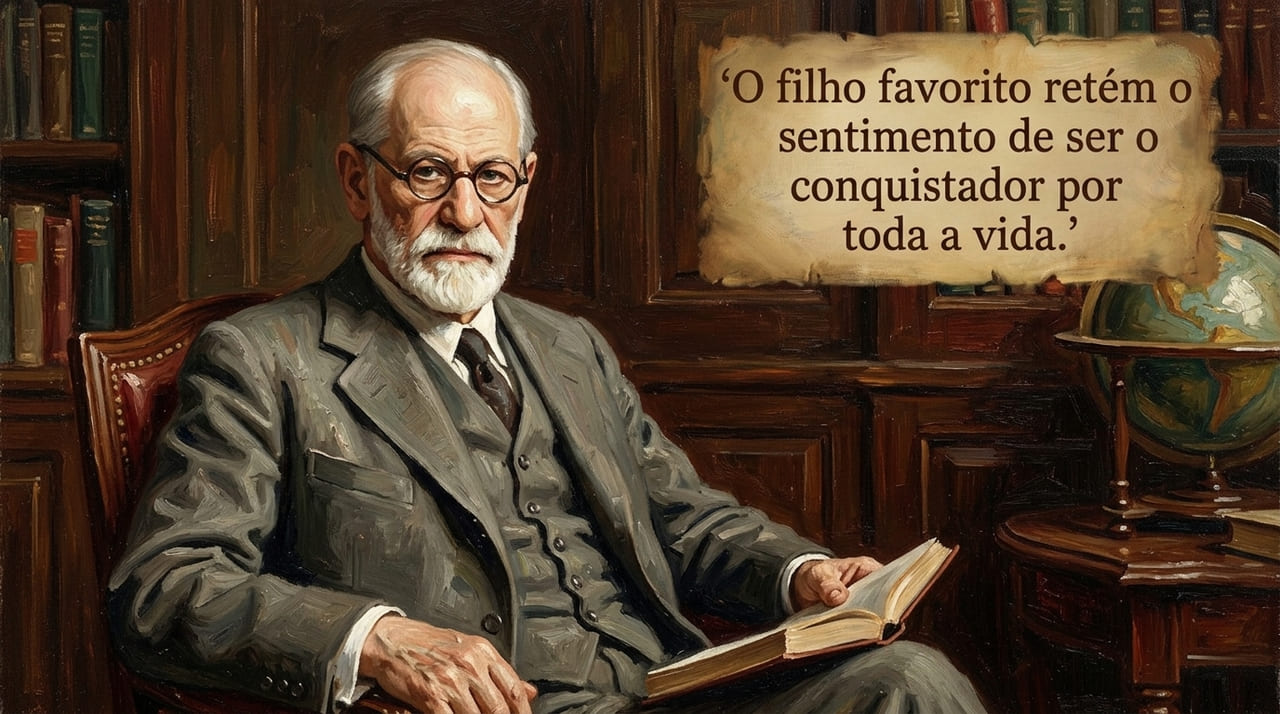 A confiança inabalável do filho preferido reflete a marca de um eterno conquistador.