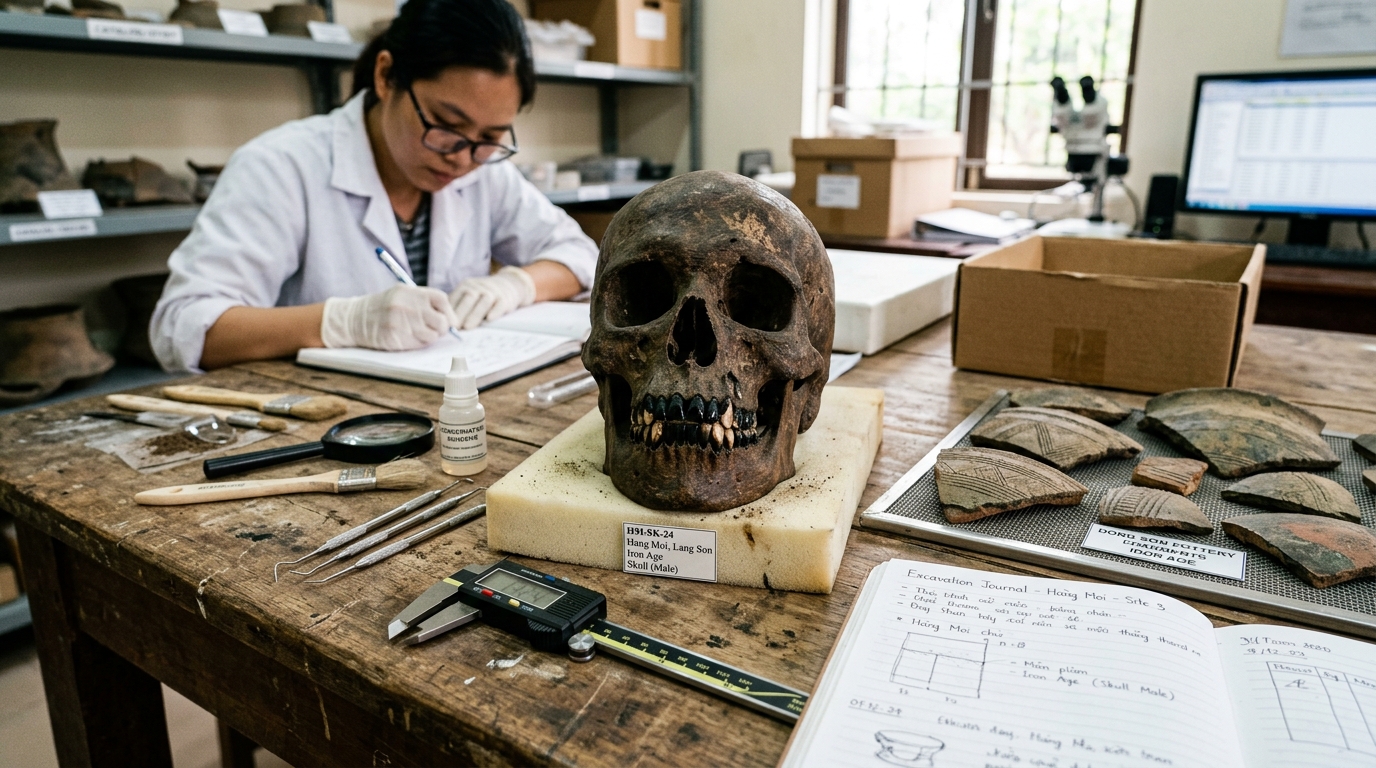 Análises químicas em crânios antigos confirmam que o escurecimento dental era um símbolo de status e beleza na Idade de Ferro.