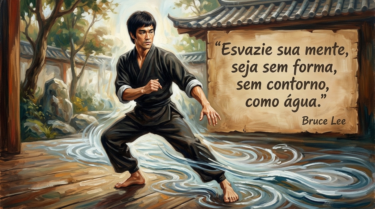 A mentalidade de Bruce Lee ensina a fluidez necessária para superar qualquer imprevisto.