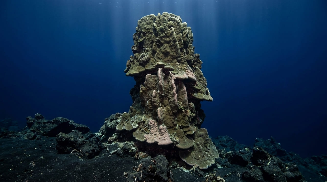 A estrutura colossal de Porites rus nas Ilhas Marianas demonstra uma adaptação única a ambientes de alta acidez.