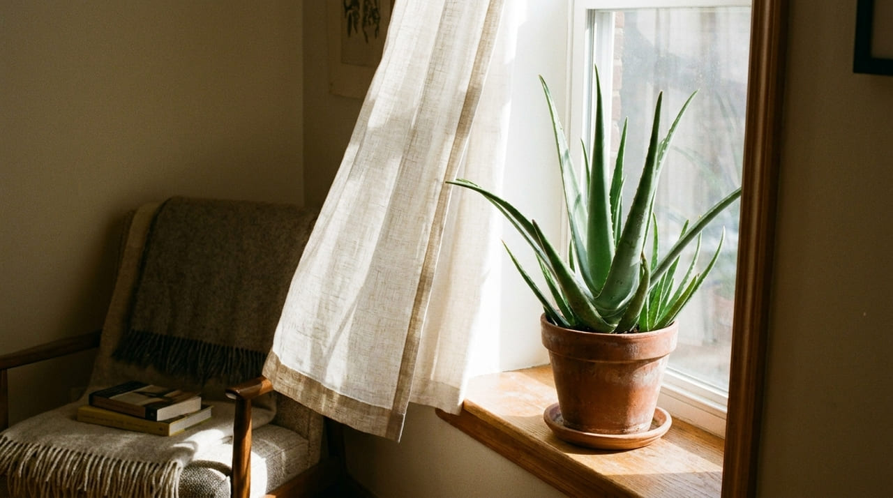 A aloe vera necessita de proteção contra correntes de ar frio e ventilação artificial para manter sua vitalidade.