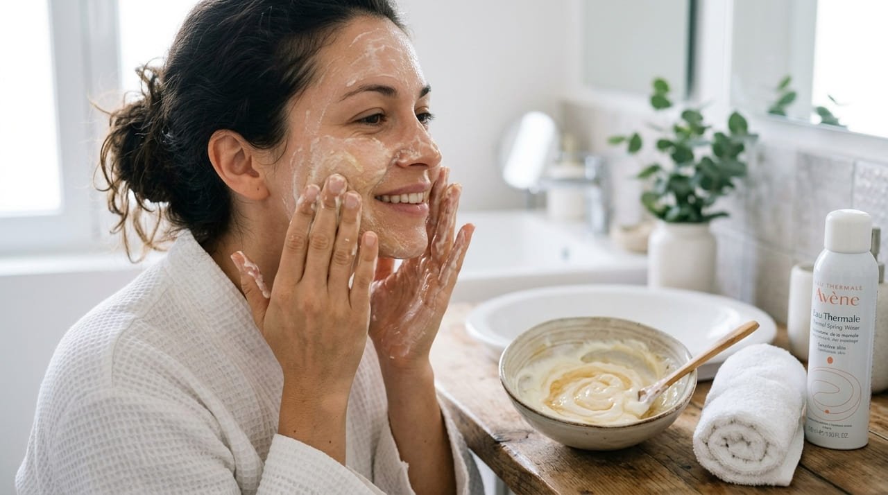 A combinação de iogurte natural e mel promove uma renovação facial imediata com ingredientes simples da cozinha.