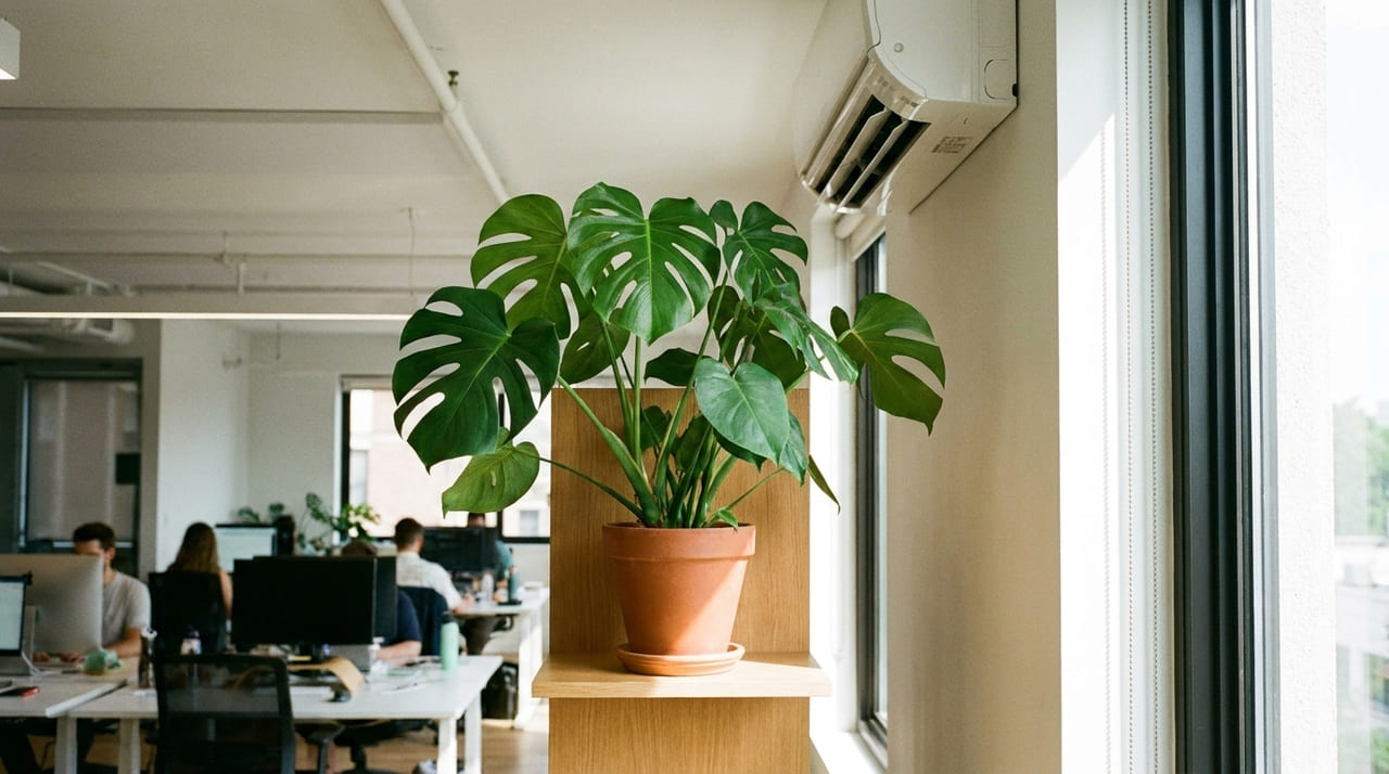 O choque térmico em ambientes fechados prejudica o desenvolvimento natural e o vigor das folhagens tropicais.