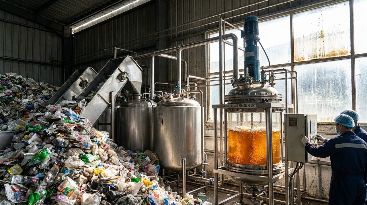 O reator avançado processa materiais descartados para gerar hidrogênio e compostos químicos de alto valor.