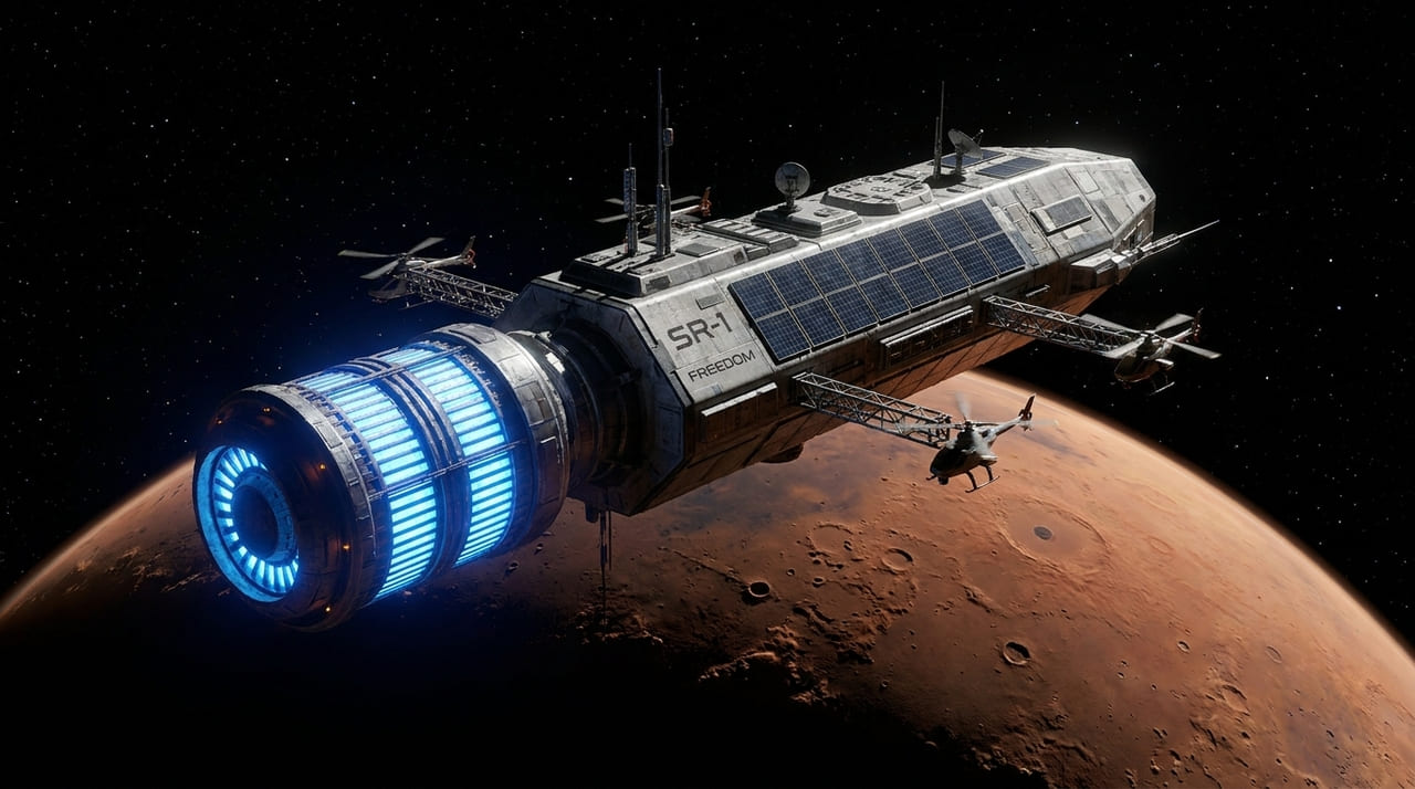 A missão SR-1 Freedom utilizará propulsão elétrica nuclear para transportar cargas ao espaço profundo com eficiência inédita.