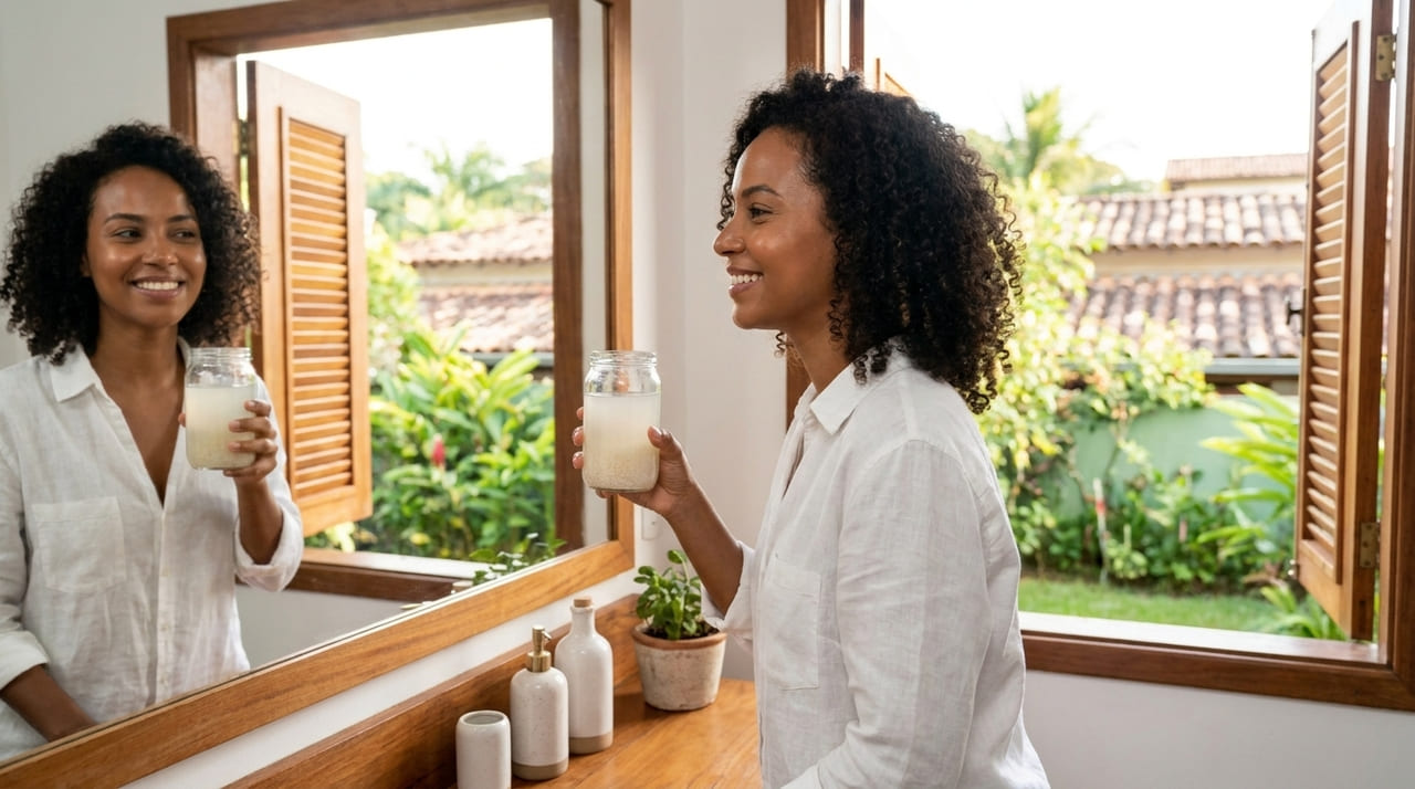 O uso constante desta solução natural ajuda a controlar a oleosidade e promove uma revitalização profunda da derme.