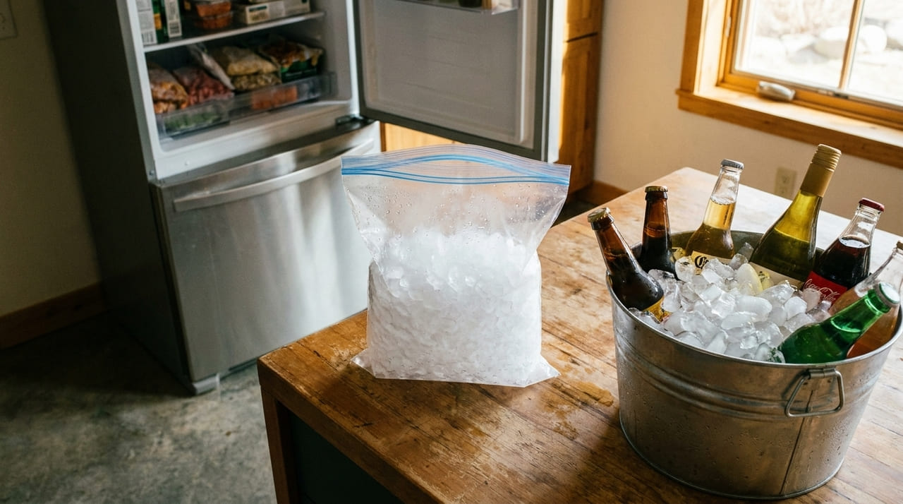 O uso de sacos herméticos na posição horizontal acelera o congelamento e otimiza o espaço do seu freezer.