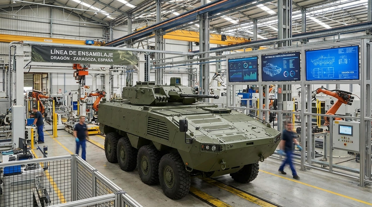 A Indra e o consórcio Tess Defence aceleram a entrega de mais de 100 blindados 8×8 Dragón até o fim de 2026.