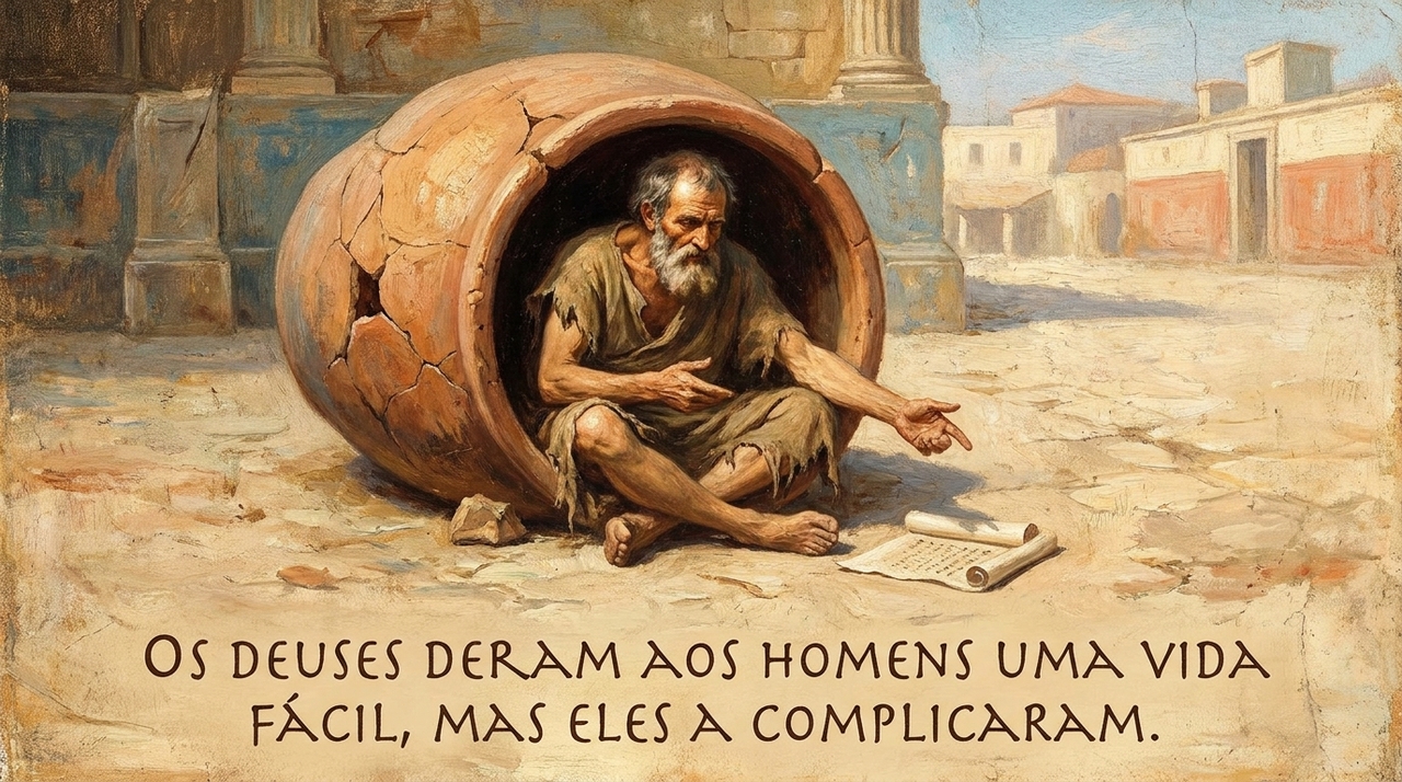 A sabedoria de Diógenes nos recorda que a complexidade da vida é muitas vezes uma construção desnecessária do próprio homem.