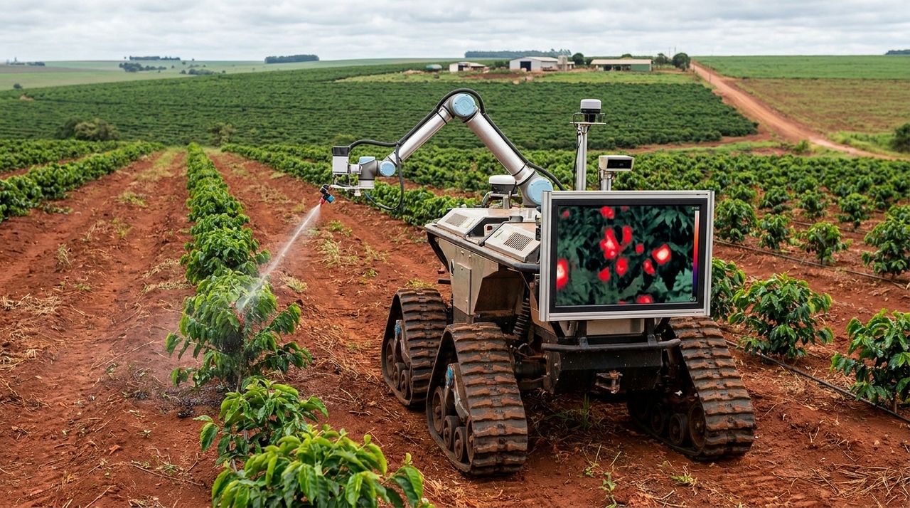 Robôs agrícolas utilizam sensores térmicos e inteligência artificial para identificar pragas invisíveis ao olho nu.