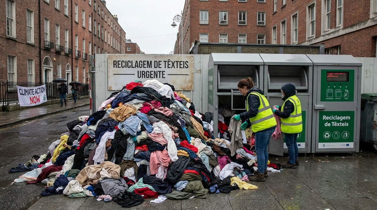 O fechamento do ciclo de consumo sustentável exige que roupas usadas sejam encaminhadas para coletores específicos visando a recuperação de fibras.