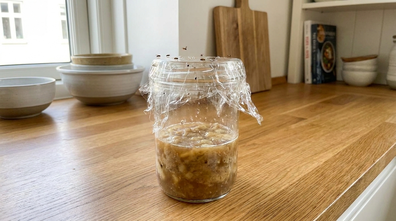 O aroma adocicado da fruta aliado ao processo de fermentação atrai os insetos para a armadilha de forma silenciosa e orgânica.