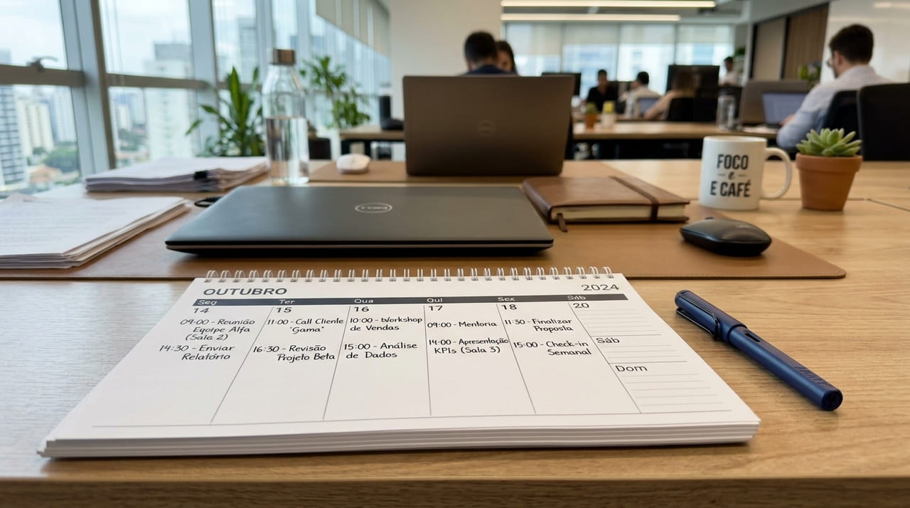 A escrita manual em calendários de papel fortalece a retenção de dados e a clareza mental sobre os compromissos diários.