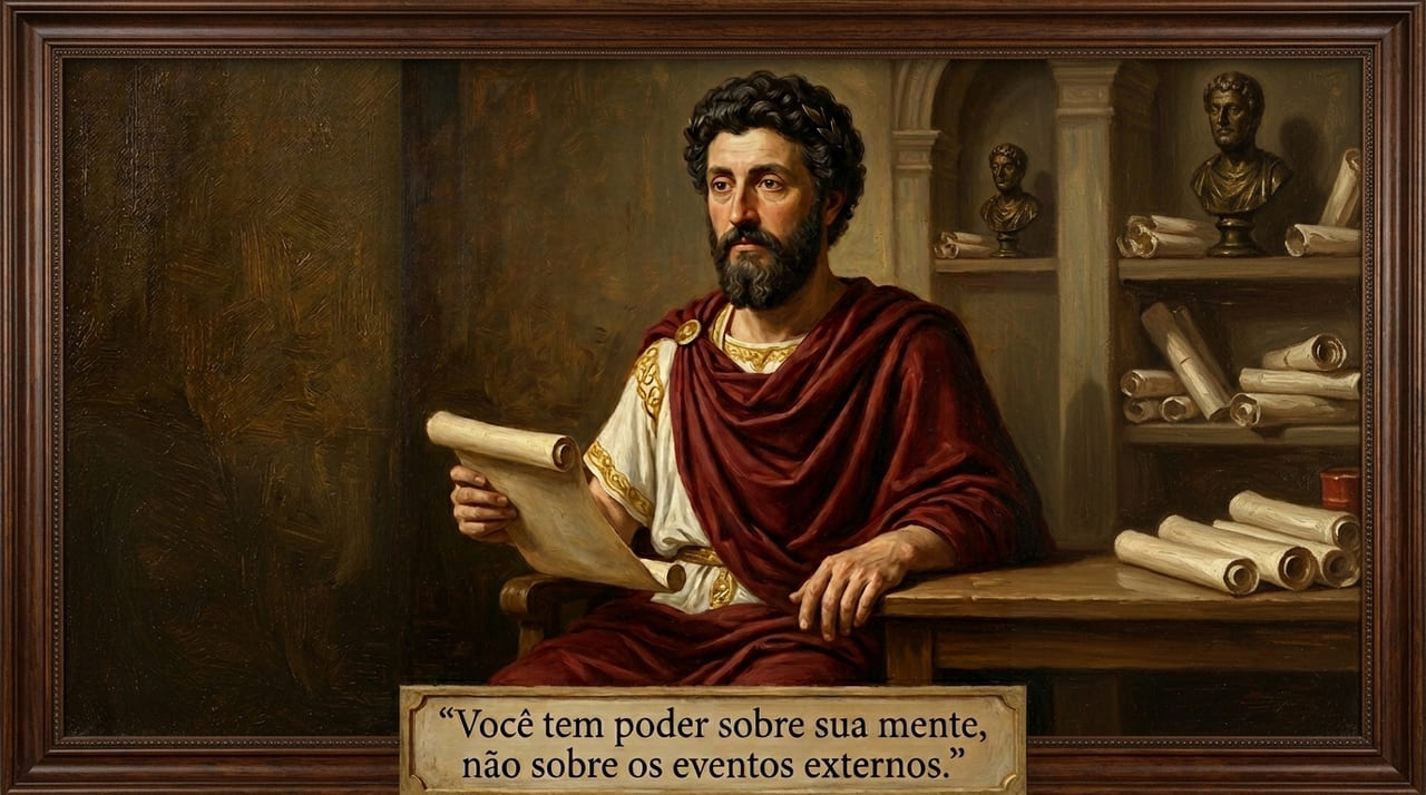 O imperador Marco Aurélio nos ensina que a verdadeira força reside em controlar nossa própria mente e reações diante do mundo.
