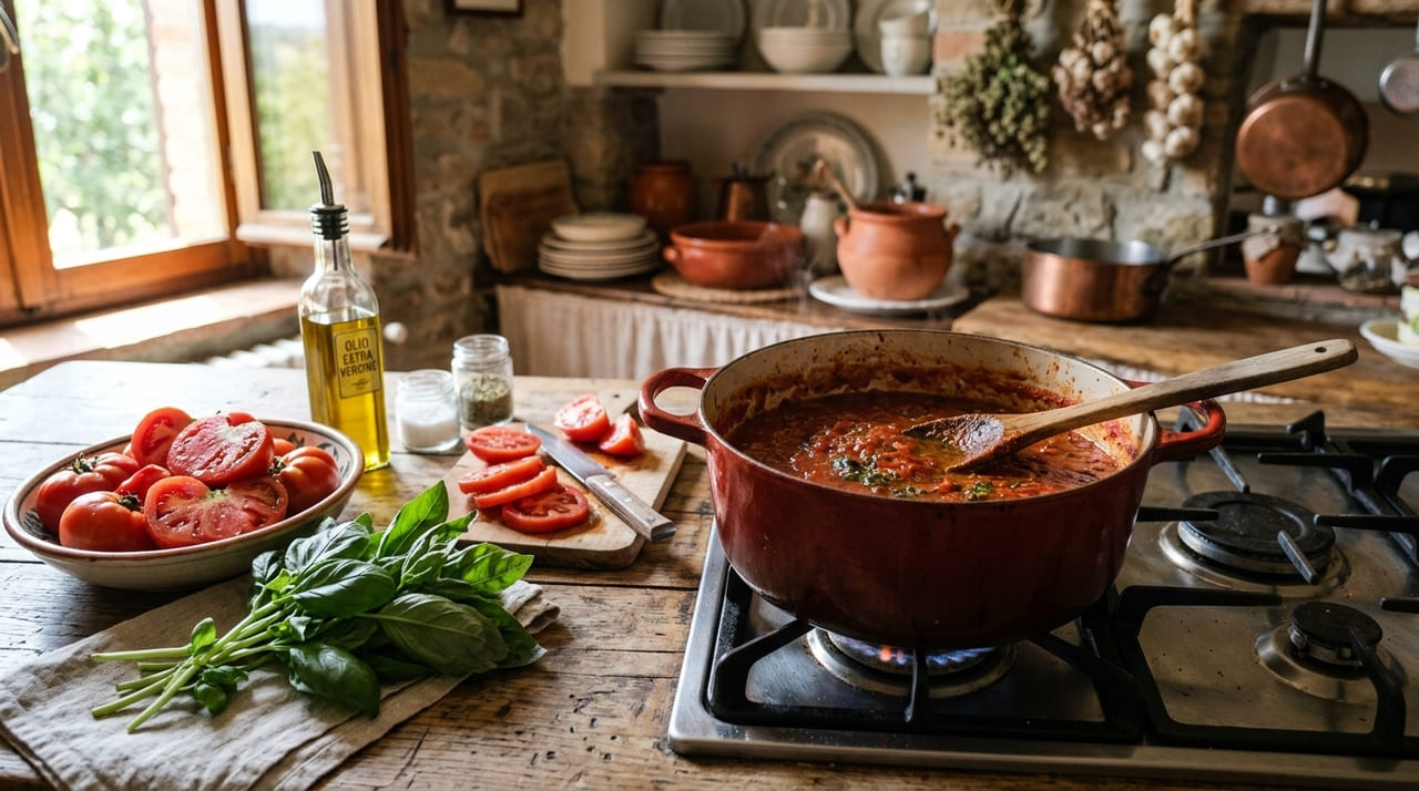 O uso de cenoura ralada no refogado neutraliza a acidez do tomate de forma natural e saudável.