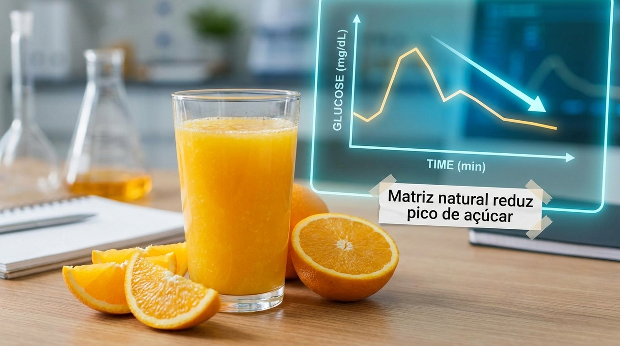Para os respondedores altos, o suco natural reduziu drasticamente o pico de glicose em comparação com as bebidas que continham apenas açúcar adicionado.