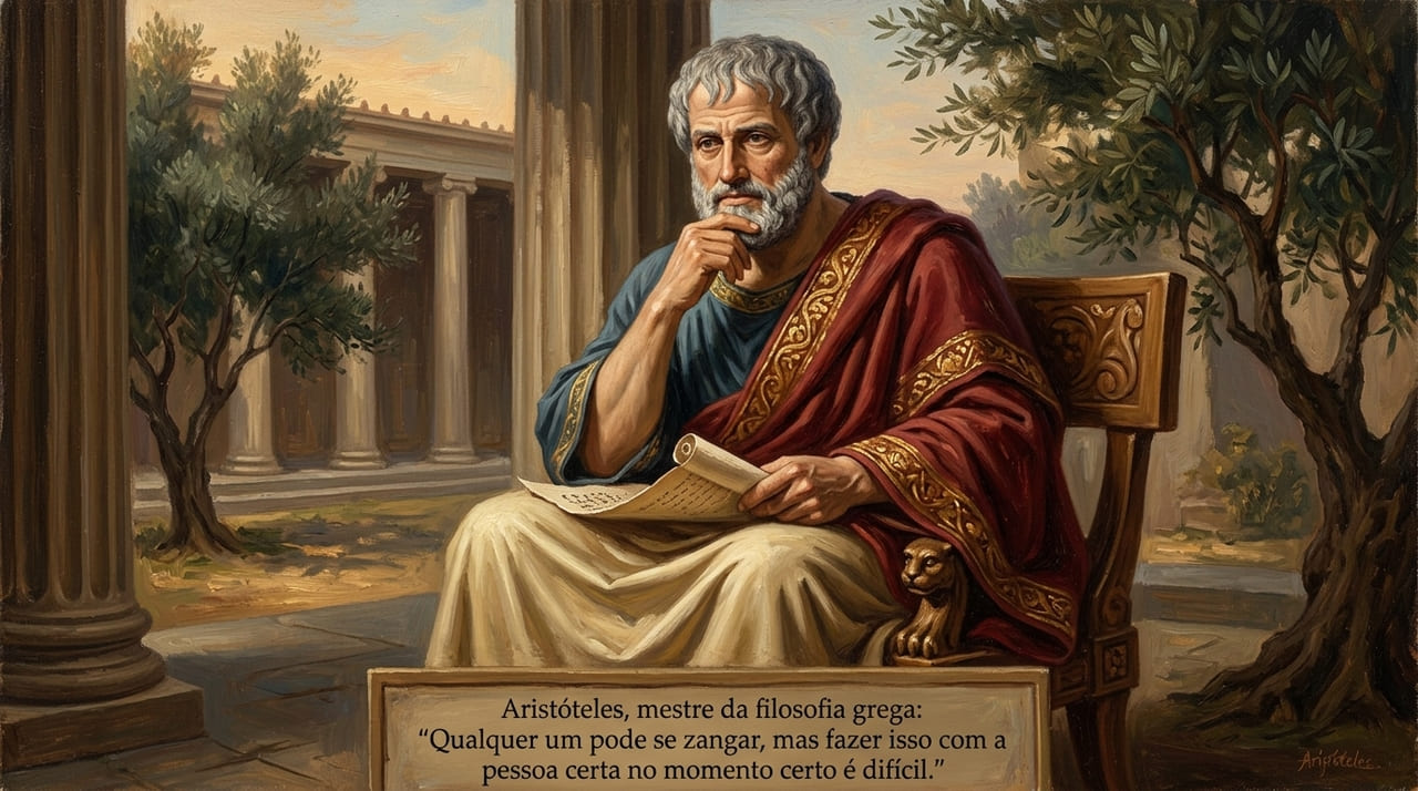 O mestre grego nos ensina que a maturidade reside no controle e na justa medida das nossas reações emocionais.