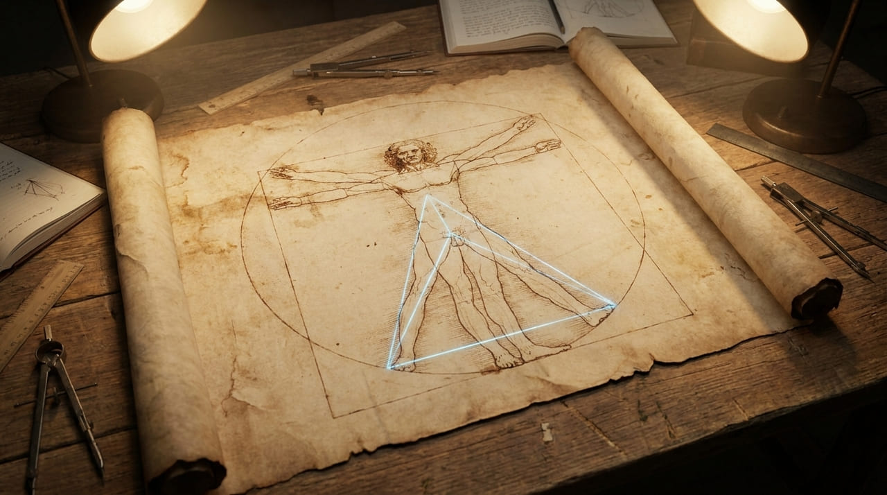 A descoberta de um triângulo equilátero nas instruções de Da Vinci soluciona o enigma matemático da obra.