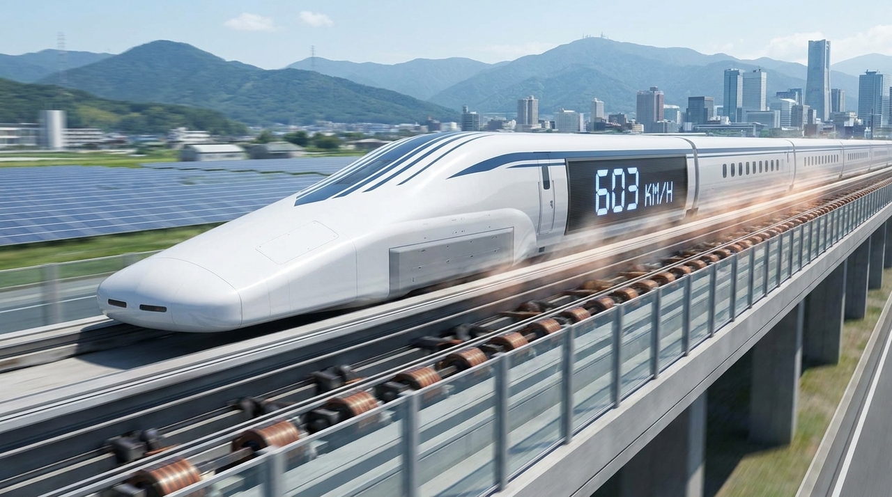 Acreditávamos que o limite já havia sido atingido, mas o Japão desenvolveu um trem-bala que chega aos 603 km/h, capaz de realizar o trajeto entre Madri e Barcelona em um tempo recorde
