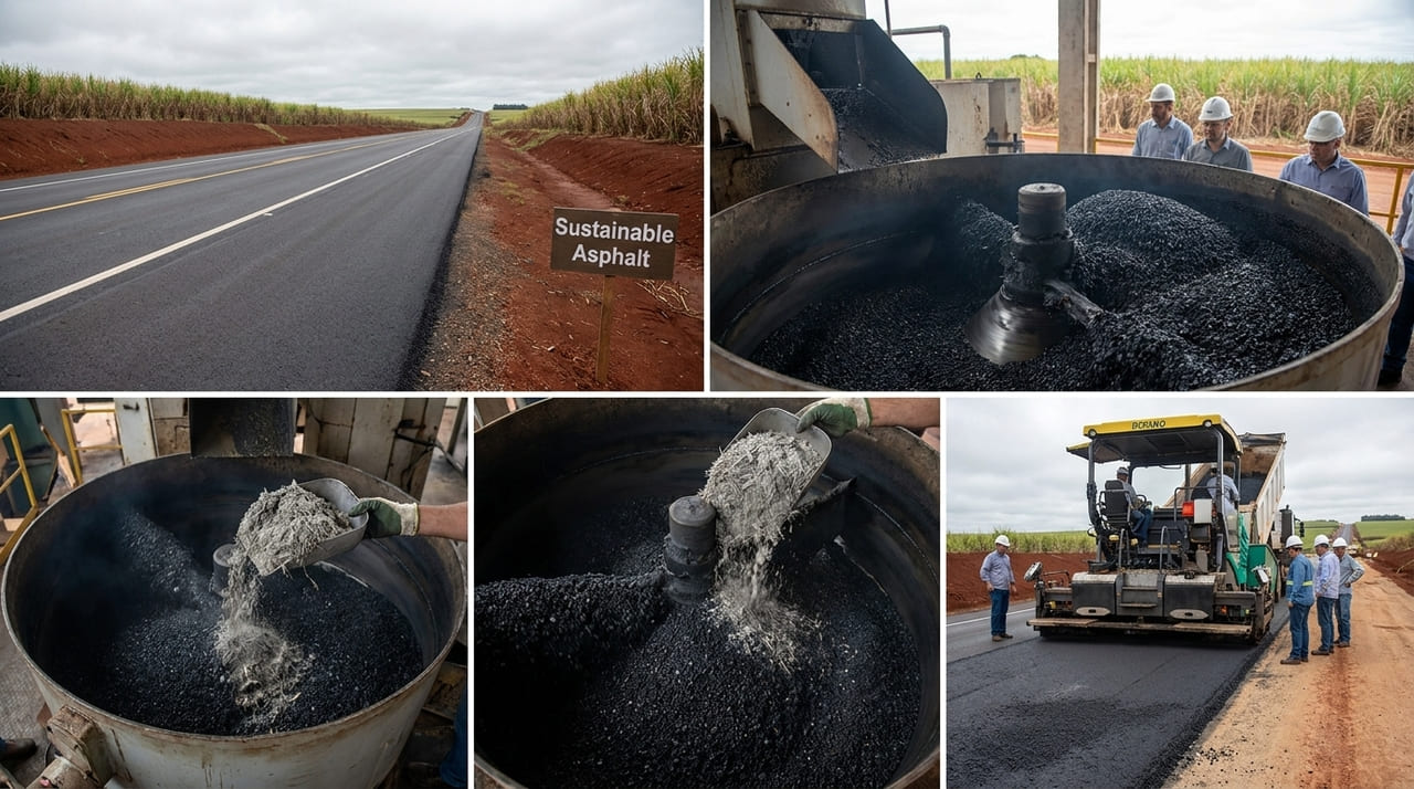 Descoberta que altera a engenharia rodoviária para sempre: produzem asfalto feito com açúcar para transformar as rotas do planeta inteiro
